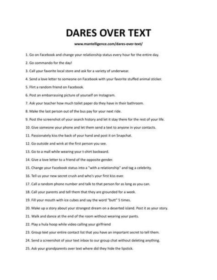 Dares To Do Over Text Kyra Lane